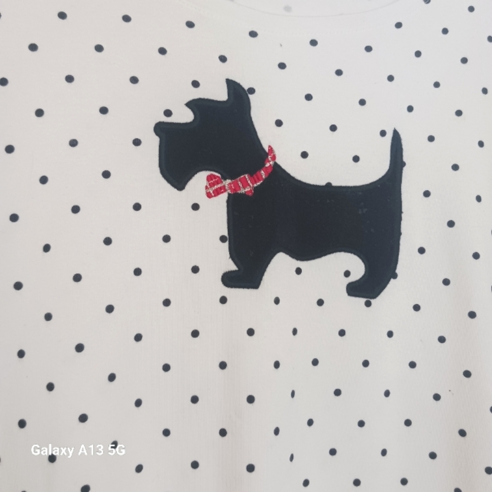 Croft & Barrow NWOT Women's Scottie Dog Polka Dot Long Sleeve T-Shirt Sz 3X - Picture 3 of 9